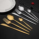Ljojo 30-Piece Silver Mirror Cutlery Set Stainless Steel Dinnerware & Flatware