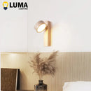 LED Wall Lamp Wooden Stone Lighting Fixture Wabi Sabi Style Bedroom Beside Light Ljojo