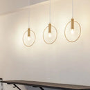 Ljojo Modern Minimalist Golden Round Ring Chandelier Pendant Light for Bedroom Dining Room