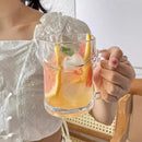 Ljojo 510ml Glass Cup with Handle, Large Capacity Drinkware for Juice, Milk, Tea, Beer