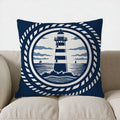Ljojo Lighthouse & Nautical Waves Pillow Cover for Sofa, Bedroom, Car