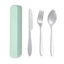Ljojo 3pc Portable School Dining Set with Case: Knife, Fork, Spoon