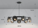 Nordic Smoke Grey/Gold Glass Pendant Light - Modern Kitchen Island Chandelier by Ljojo