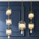 Ljojo LED Glass Pendant Lamp: Modern Designer Hanging Light for Living Room, Bedroom, Hotel
