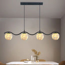 Nordic Long Dining Pendant Lights Glass Lampshade Gold Black Chandelier by Ljojo