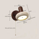Ljojo LED Wall Sconce Yellow Travertine Pull Chain Switch, Mid Century Modern Style