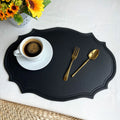 Ljojo Light Grey Faux Leather Oval Placemats for Stylish Table Decor