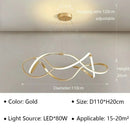Modern Waves Metal LED Pendant Lights Luxury for Living Room Chandelier Bedroom by Ljojo