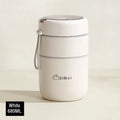 Ljojo Double-Layer Stainless Steel Thermal Lunch Box with Spoon and Bag