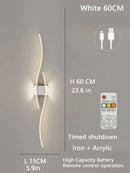 Ljojo LED Double Curve Wall Sconces Remote Control Bedside Lamp