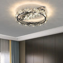 Ljojo Luxury Crystal Ceiling Lamp Stainless Steel Chrome Dimmable Hanging Light