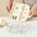 Ljojo 4 Grids Square Plastic Dinner Plate Set - Reusable & Dishwasher Safe Tableware