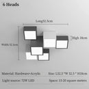 Ljojo Minimalist Bauhaus 3D LED Ceiling Lights for Living Room Decoration Chandelier