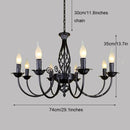 Black Iron Nordic Style Chandelier for Modern Living Room by Ljojo