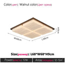 Ljojo LED Walnut Ceiling Lamp - Retro Aesthetic for Living Room, Dining, Study & Bedroom