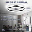 Ljojo 50CM Ceiling Chandelier Fan Remote Control Low Profile Reversible Motor