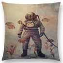 Cute Ghost Sailboat Whale Diver Cushion Cover by Ljojo