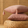 Ljojo Linen Tassel Euro Sham Pillow Covers Square Decorative Neutral Pillowcases