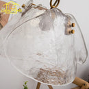 Ljojo Luxury Retro Glass Copper Pendant Lights LED E27 French Designer Hanging Lamp