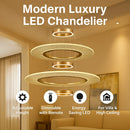 Ljojo Luxury LED Chandelier: Adjustable Aluminum Pendant Light with Remote Dimmable