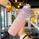 Ljojo 1L Sport Water Bottle with Straw - Portable Gym Fitness Hydration Jug