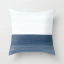 Geometric Blue Ink Flower Pillowcase for Stylish Home Decor by Ljojo
