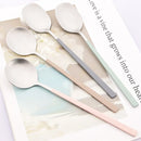 Ljojo 12-Piece Green Handle Stainless Steel Dinnerware Set chopsticks spoons flatware