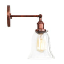 Ljojo Loft Rustic Clear Glass LED Wall Light - Industrial Style Iron Wall Lamp