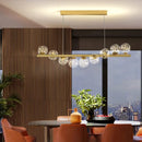 Modern Long Ceiling Chandelier Glass Balls G9 LED Pendant Light for Dining Room by Ljojo.