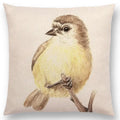 Birds Painting Cushion Cover - Ljojo Collection: Robin, Titmouse, Toucan, Sparrow, Firecrest, Cardinal, Bullfinch