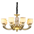 Ljojo Luxury Natural Jade Chinese Chandelier for Living Room Restaurant Villa Duplex