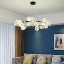 Ljojo LED Glass Ball Chandelier with Remote Control Home Decoration Indoor Lighting