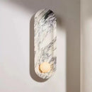 Ljojo 3D Marble Wall Light 42cm: White Glass Ball for Indoor Bedroom, Art Deco Glow