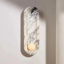 Ljojo 3D Marble Wall Light 42cm White Glass Ball for Indoor Decor