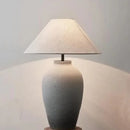 Ljojo Ceramic Table Lamp LED Night Light Fabric Lampshade Bedroom Decor Pottery Jar Style