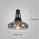 Ljojo Modern Bauhaus Smoke Gray Glass Stone Iron LED Pendant Light for Living Room