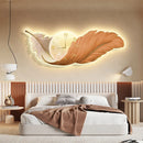 LED Wall Lamp Feather Creative Clock High-end Feeling Bedroom Bedside Ljojo