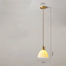 Nordic Japan LED Ceiling Chandelier Lamp Design White Ceramic Brass Pendant Light - Ljojo