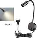 Ljojo 3W LED Wall Lamp 4000K Plug-in Bedside Sconces for Reading