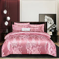 Ljojo Luxury Jacquard Bedding Set - European Style Satin Duvet Cover for Double Bed