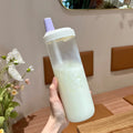 Ljojo 500/800ML Straw Cup, Transparent PP, Portable Ins Style Juice Milk Tea Cup