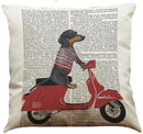 Dachshund Linen Pillowcase 45*45cm by Ljojo: Cozy Decor for Car, Bedroom, Sofa & Kids