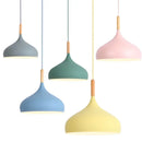 Nordic Colored Chandelier Wooden Pendant Light LED Lamp Single Head Aluminum Children Room Ljojo