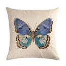 Butterfly Cotton Linen Throw Pillow Cover for Home & Car Decor - Ljojo