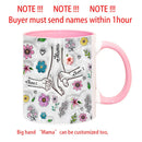 Ljojo 3D Effect Kids Names Mug with Flowers for Mother's Day Gifts