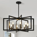 Nordic Black Iron Wrought Candle LED Pendant Chandelier for Living Room by Ljojo