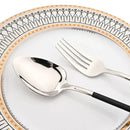 Ljojo 24Pcs Stainless Steel Cutlery Set Silver Western Dinnerware Flatware