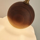 Ljojo LED Wall Sconce Walnut Wood Pull Chain Switch Art Light