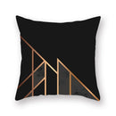 Ljojo Luxury Gold Black Geometric Marble Stripe Pillowcase