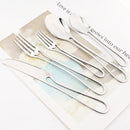 Gold Cutlery Set Stainless Steel Dinnerware Ljojo Tableware Party Kitchen Flatware